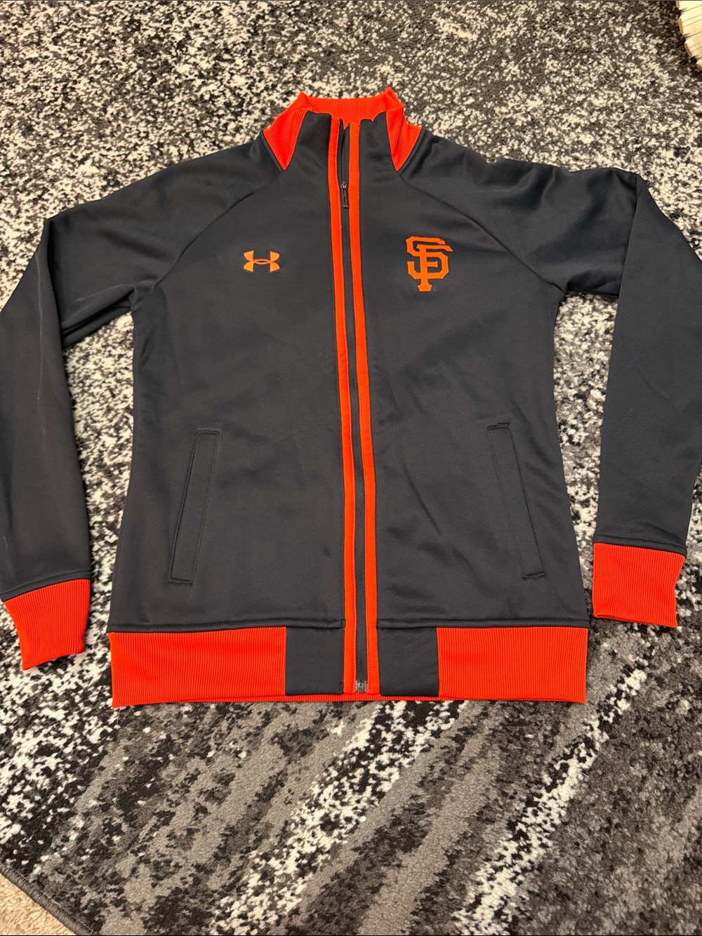 Under Armour San Francisco Giants Black Jacket with Orange Trim and SF Logo